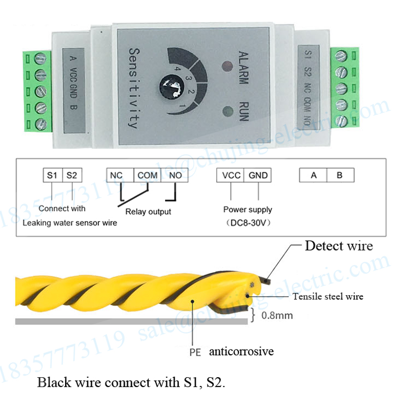 1 set Din liquid Water Leakage - Water Leak Detector Wired 리뷰 및 가격