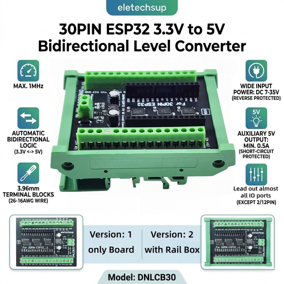 ESP32 30P DIN Rail Adapter, 3. - Level Shifter 3.3V 리뷰 및 가격